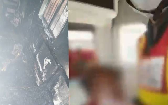  4 months old girl child dead due to fire in house at sanda 