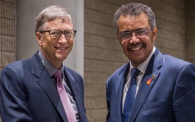 Microsoft founder bill gates and secretary general WHO Dr Tedros Adhanom Ghebreyesus