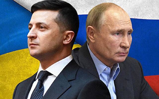 ukrainian president zelinski & russian president putin