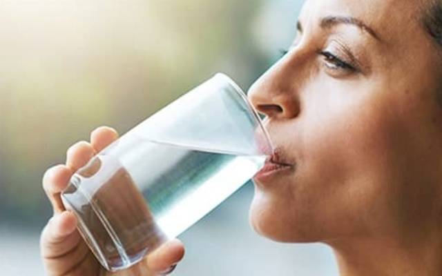Drinking water,early in the morning