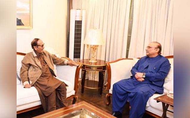 Zardari meeting with chaudhary shujaat