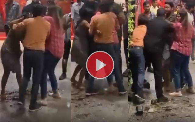 girl's fight with boy, video viral