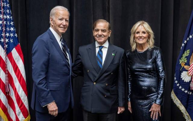 Prime Minister Shehbaz Sharif meets President Joe Biden at the reception of world leaders participating in 77 th session of UNGA hosted by US President Joe Biden PM