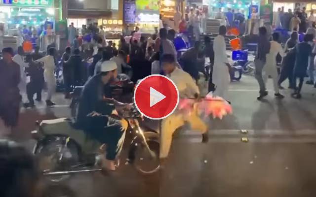 fight broke down between vendors at the famous Dhoraji Gola Ganda spot in Karachi.