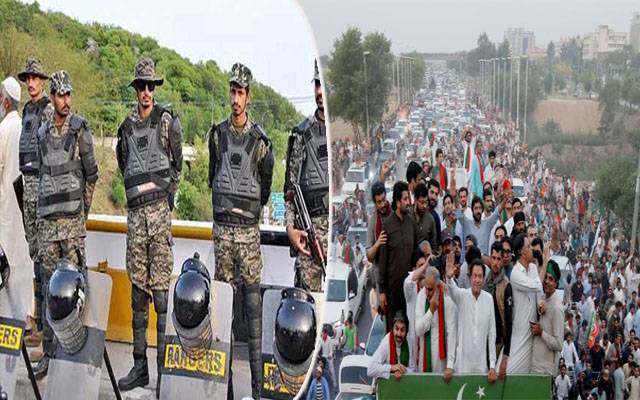 پی ٹی آئی جلسہ، ڈی چوک میں رینجرز تعینات