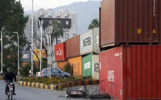  اسلام آباد کو اہم مقامات سے کنٹینرز لگا کر بند کرنے کا فیصلہ