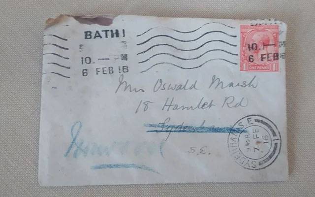 1916 میں بھیجا گیا خط ایک صدی بعد اپنی منزل پر پہنچ گیا