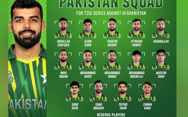 افغان سیریز کیلیے قومی ٹیم کا اعلان، شاداب خان کپتان مقرر