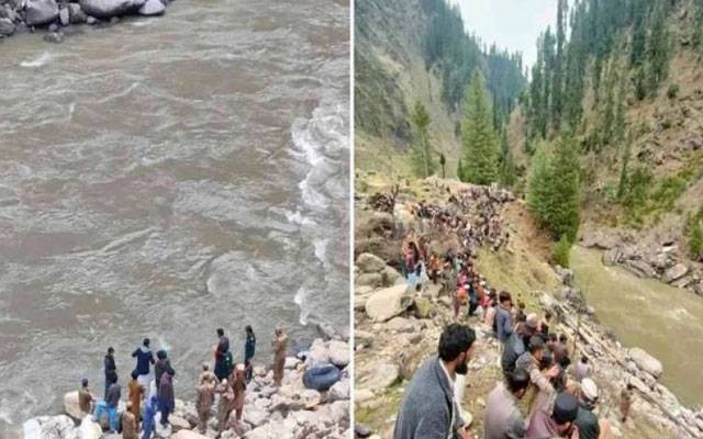 دریائے نیلم میں جیپ گرنے سے لاپتہ نوجوانوں کی تلاش جاری  