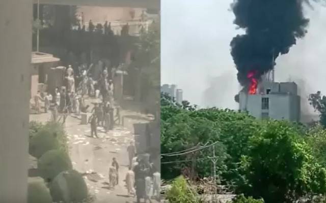 پی ٹی آئی کارکنوں کا ریڈیو پاکستان کی عمارت پر حملہ