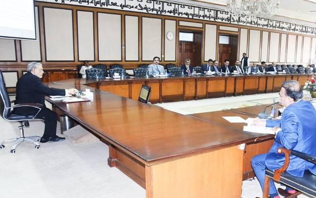  وزیر خزانہ اسحاق ڈار کی زیر صدارت کابینہ کی نجکاری کمیٹی کا اجلاس 