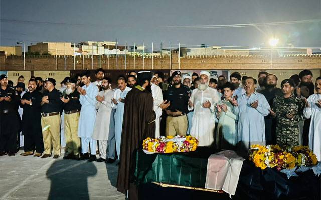 مسجد میں خود کش دھماکہ میں شہید ہونے والےایس ایچ او کی نماز جنازہ ادا کردی گئی 