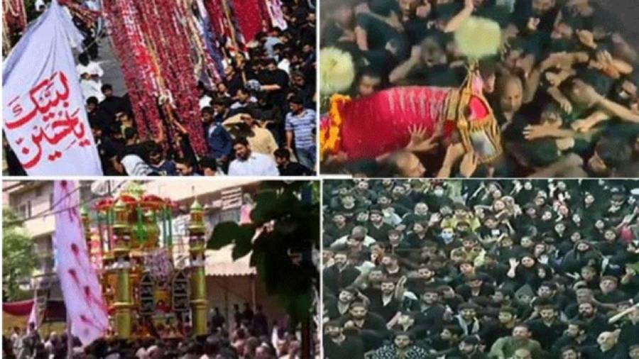  یوم عاشور پر ہرآنکھ اشکبار، ہر طرف یا حسینؑ، یا حسینؑ کی صدائیں 