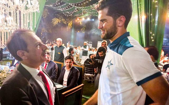  فاسٹ باؤلر شاہین شاہ آفریدی کی نگران وفاقی وزیر صحت ڈاکٹر ندیم جان سے ملاقات 