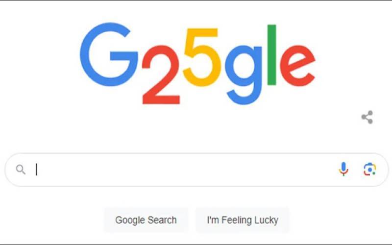  25 ویں سالگرہ , گوگل ڈوڈل سلور جوبلی کے موقع پر تبدیل ہو گیا