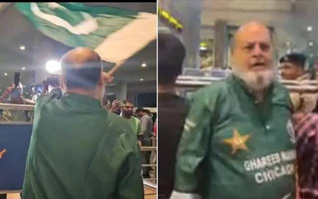 بھارت میں قومی ٹیم کا استقبال ،ائیرپورٹ پر جھنڈا لہرانے پر لے لیا گیا