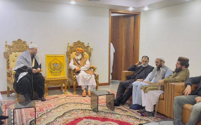 مولانا فضل الرحمان سے حماس کے رہنما ڈاکٹر ناجی زھیر کی ملاقات 