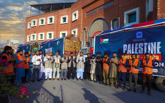 الخدمت فاؤنڈیشن کی جانب سے غزہ متاثرین کیلئے امدادی سامان کی پہلی کھیپ روانہ