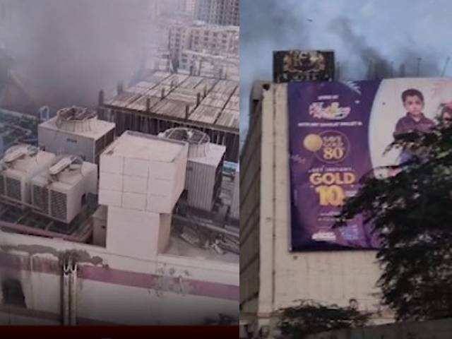 شاپنگ سینٹر میں آتشزدگی ، درجنوں دکانیں جل گئیں