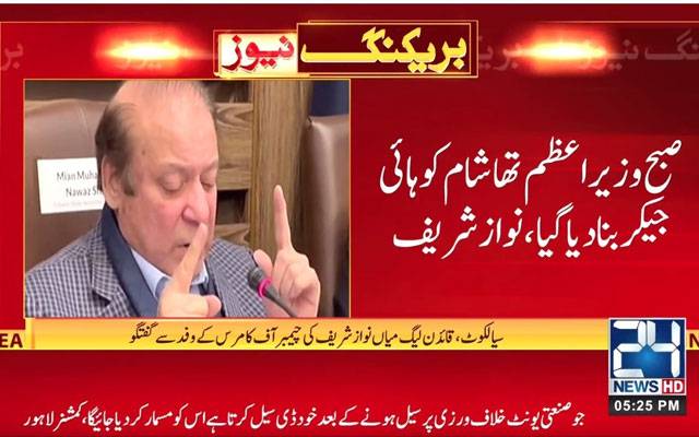 Nawaz Sharif meeting, Sialkot Chamber of Commerce and Industry, delegation, Mian Nawaz Sharif, MNS, PMLN