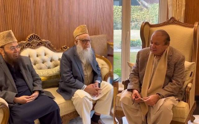 میاں نواز شریف سے جمعیت اہلحدیث پاکستان کے امیر پروفیسر ساجد میر کی ملاقات