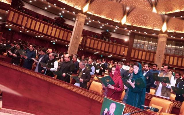 Punjab Assembly oath, City42, Prime Minister Shahbaz Sharif, Hamza Shahbaz, Rana Tanvir, Punjab Assembly, Speaker Sibtain Khan 