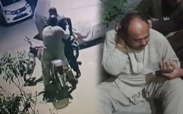  مناواں :علاقہ مکینوں نے ڈاکو  پو پکڑ کر اس کی درگت بنا ڈالی