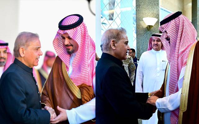 وزیراعظم شہباز شریف وفد کے ہمراہ سعودی عرب پہنچ گئے