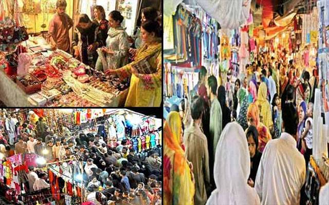  عید میں چند روز باقی، بازار اور مارکیٹیں شہریوں سے بھر گئیں 