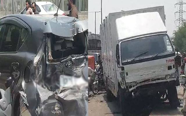 کلمہ چوک: ڈمپر کی رکشہ اور گاڑی کو ٹکر،دوافراد جاں بحق،چھ زخمی