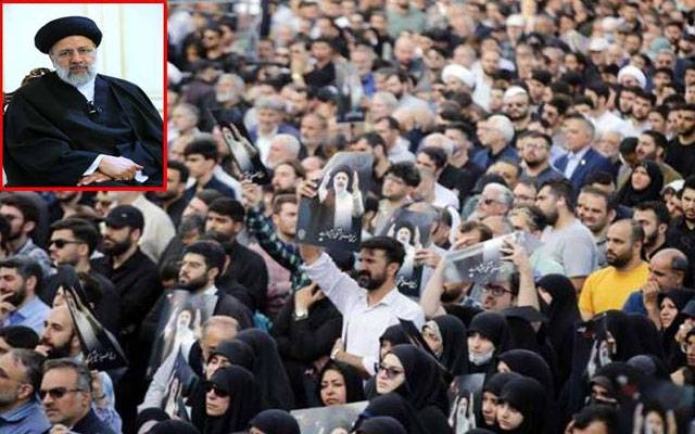 ہیلی کاپٹر حادثے میں شہید ایرانی صدر اور ان کے رفقاء کا جلوس جنازہ شہر رے پہنچ گیا