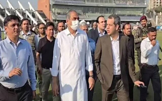  چیمپئنز ٹرافی کی  تیاریاں،محسن نقوی کا قذافی  سٹیڈیم کا  دورہ 