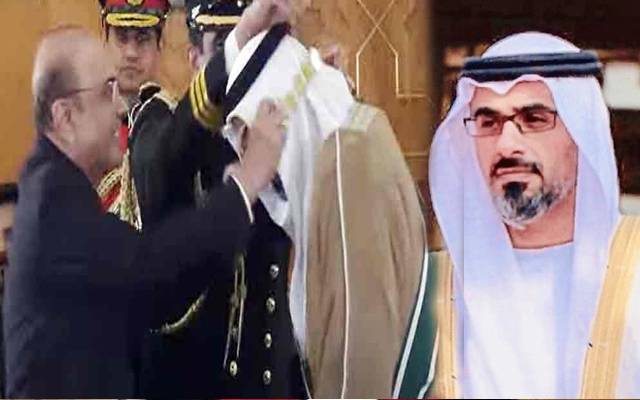 ولی عہد ابوظہبی کو صدراتی ایوارڈ ’ نشان پاکستان‘ سے نوازا گیا 