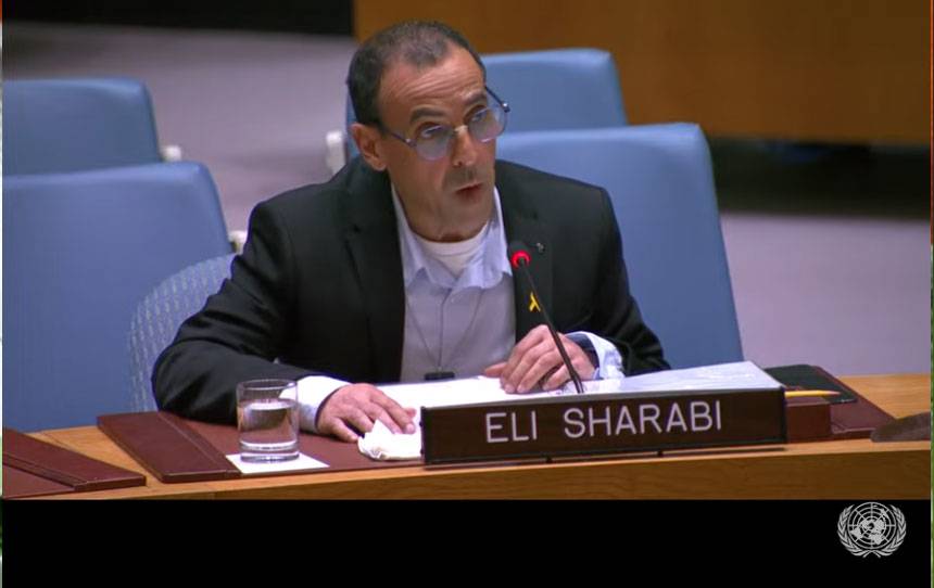 Eli Sharabi Speaks out in the UNSC session, Eli Sharabi's testimony in the Security Counsel, Hamas Attack on Israel, October 7 attack, Hamas 