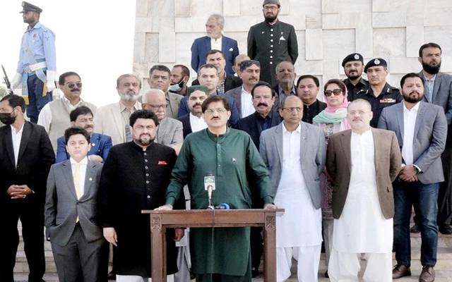 یوم پاکستان: گورنر اور وزیراعلیٰ سندھ کی مزار قائد پر حاضری