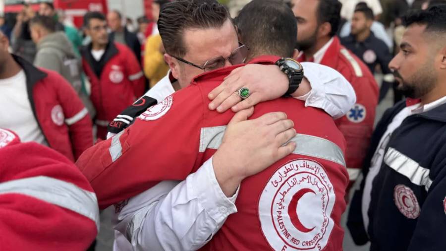 Red Cross, Red Crisent of Palestine, UNO< Israeli attack on the UN workers, red cross workers killed, city42, Rafah Check Post 