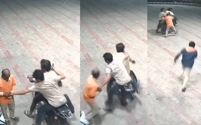 پیٹرول پمپ سیل مین سے پیسے چھیننے کا برا انجام، ویڈیو وائرل