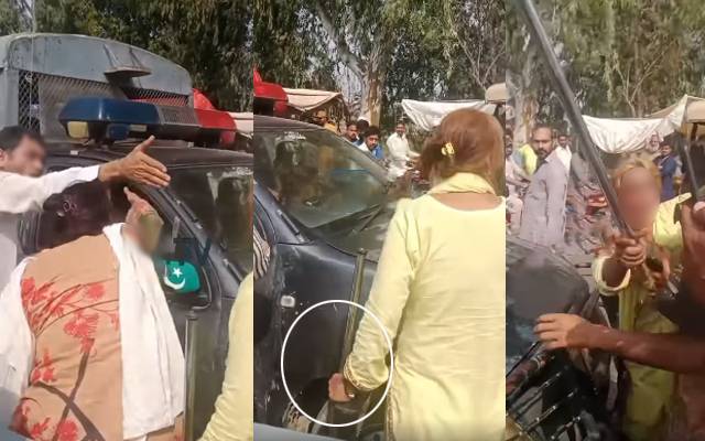 گوجرانوالہ؛ ملزم کو چھڑوانے کیلئے خواتین کا پولیس وین پر حملہ