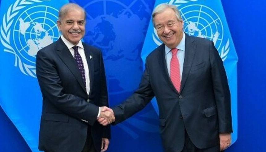 وزیراعظم شہباز شریف کا اقوام متحدہ کے سیکرٹری جنرل سے  نریندر مودی کی غیر ذمہدارانہ حرکتوں پر رابطہ