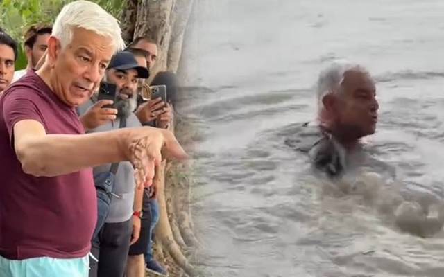 وزیر دفاع خواجہ آصف کی نہر میں ڈبکیاں ،مینگو پارٹی کا بھی مزہ لیا 