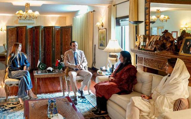 برطانیہ کی ہائی کمشنر جین میریٹ کی زرداری ہاؤس آمد، بلاول اور آصفہ بھٹو سے ملاقات