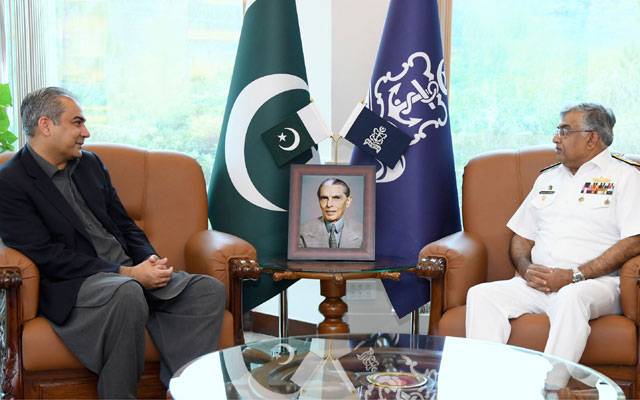 وزیر داخلہ محسن نقوی کا نیول ہیڈ کوارٹرز اسلام آباد کا دورہ، نیول چیف سے اہم ملاقات