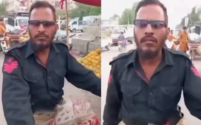پھل فروش کا جرات مندانہ اقدام، پولیس اہلکار کو سبق سیکھا دیا