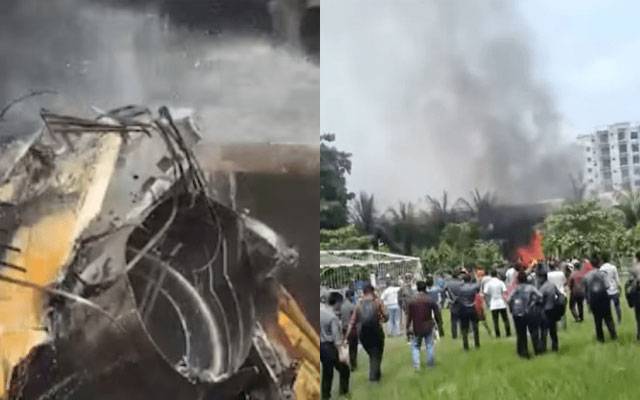بنگلہ دیش ایئر فورس کا طیارہ گر کر تباہ،1 شخص ہلاک