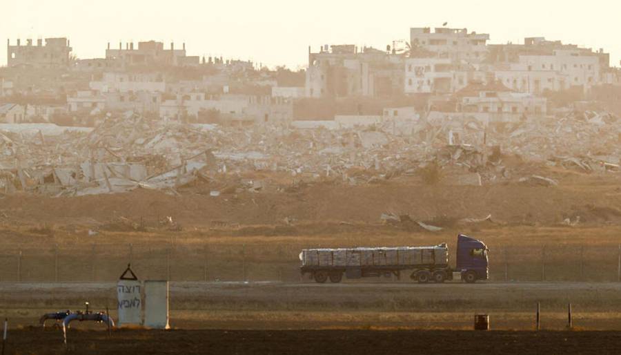 Gaza Aid Truck overturned, City42, Hamas, Wafa News 