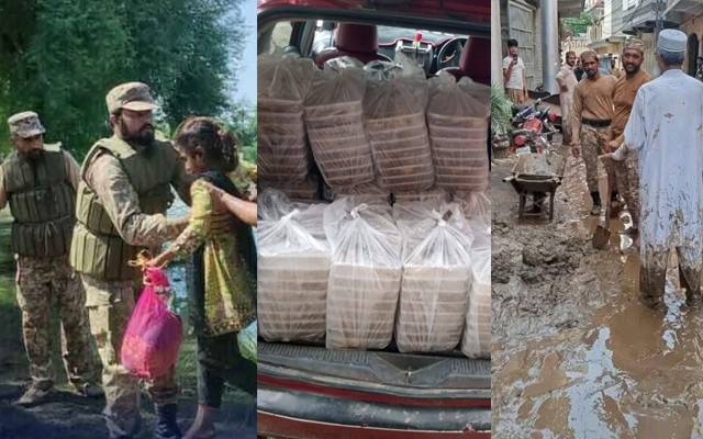 خیبر پختونخوا آرمی فلڈ ریلیف آپریشن جاری، متاثرہ عوام کی جانب سے پاک فوج زندہ باد! کے نعرے