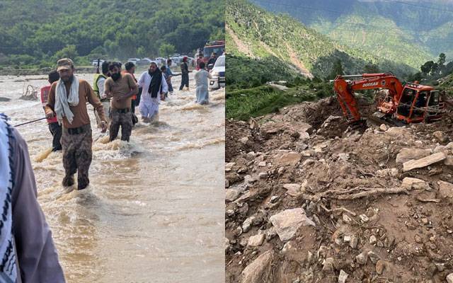 صوابی کے علاقوں میں لینڈ سلائیڈنگ، پاک فوج اور فرنٹیئر کور نارتھ کی امدادی ٹیمیں پہنچ گئیں 