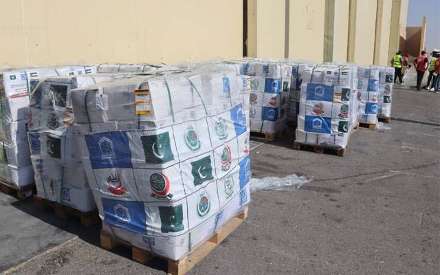 غزہ کیلئے پاکستان کی امدادی سامان کی دوسری کھیپ مصر پہنچ گئی 