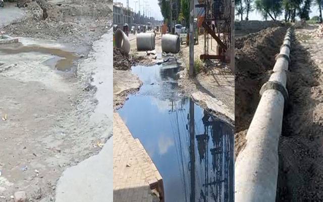 فیروزپور روڈ پر سیوریج لائن مکمل مگر سڑک بحالی تاخیر کا شکار