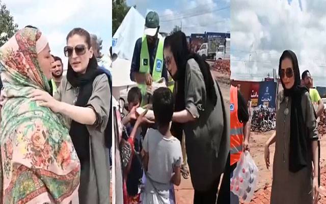 اداکارہ ریشم کا قصور کے سیلاب متاثرہ علاقوں کا دورہ، متاثرین میں راشن تقسیم کیا